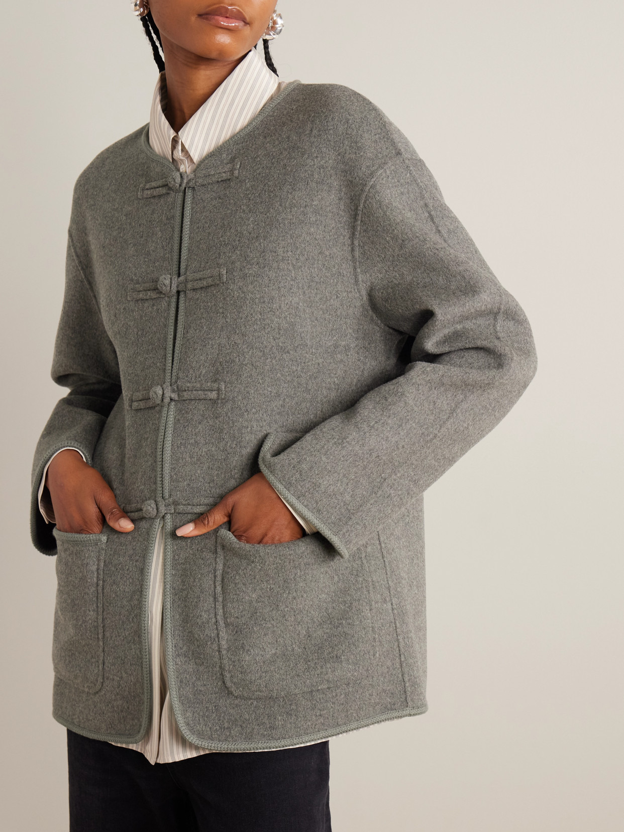 Oversized Wool And Cashmere-blend Jacket - 4