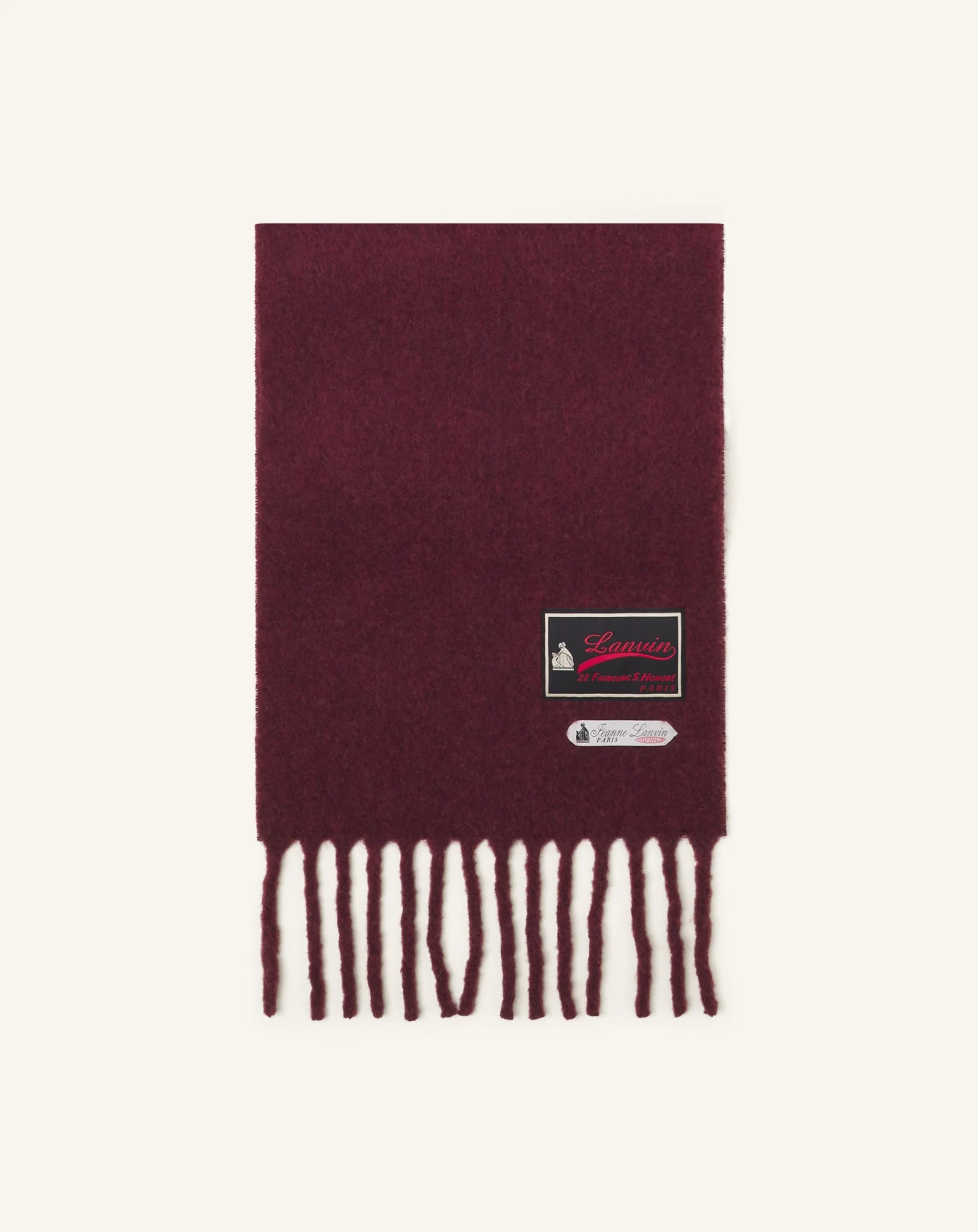 FRINGED WOOL SCARF WITH 22 FAUBOURG LABEL - 1