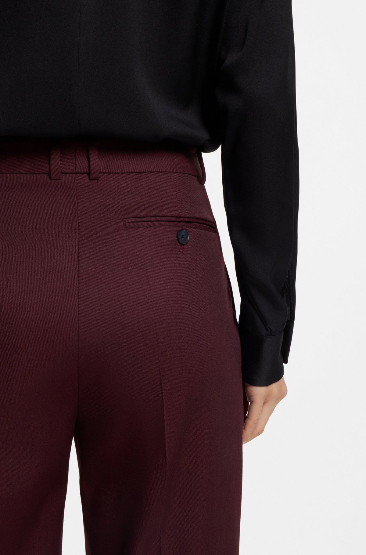 REGULAR-FIT TROUSERS IN VIRGIN-WOOL TWILL - 5