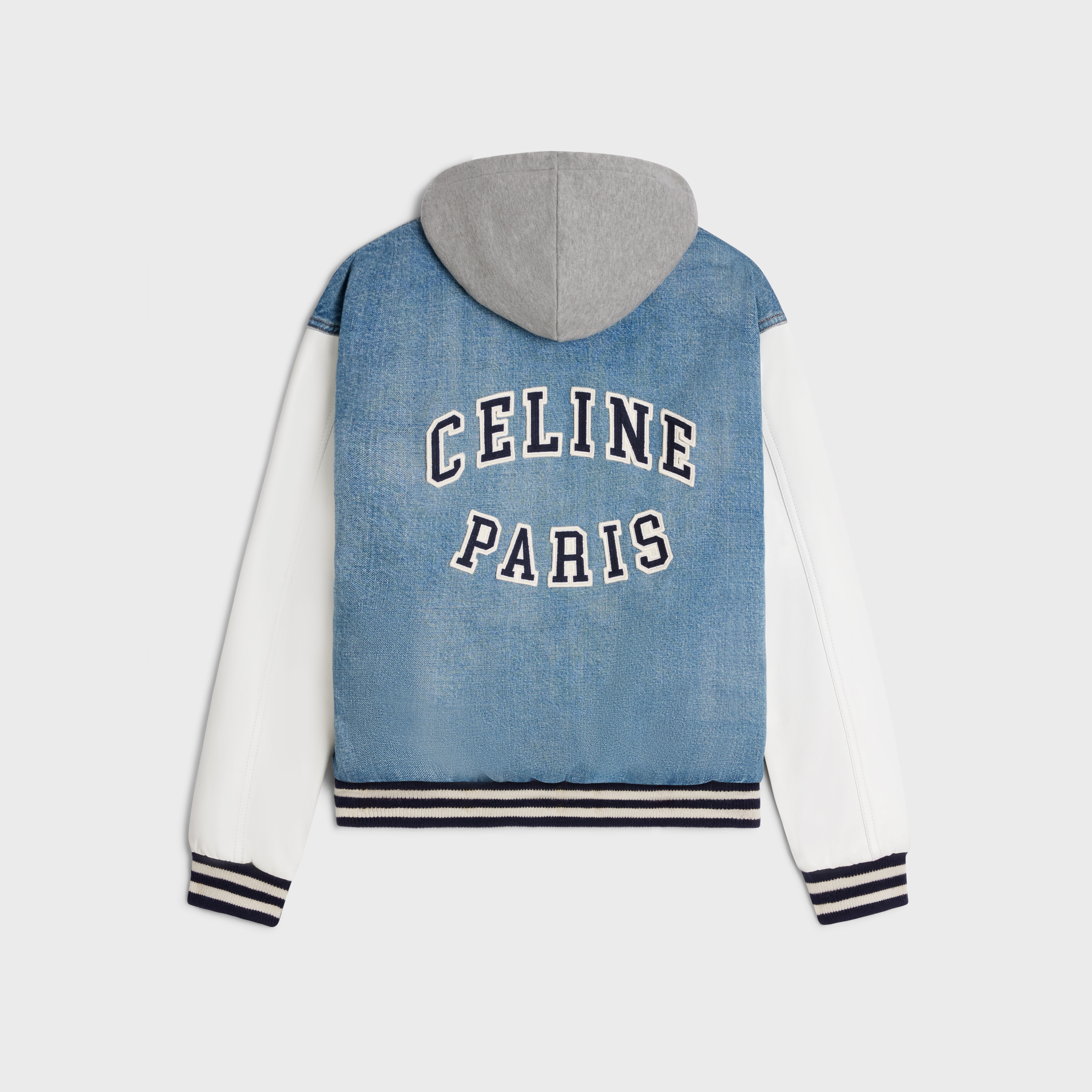 loose celine teddy jacket in pismo wash denim - 2