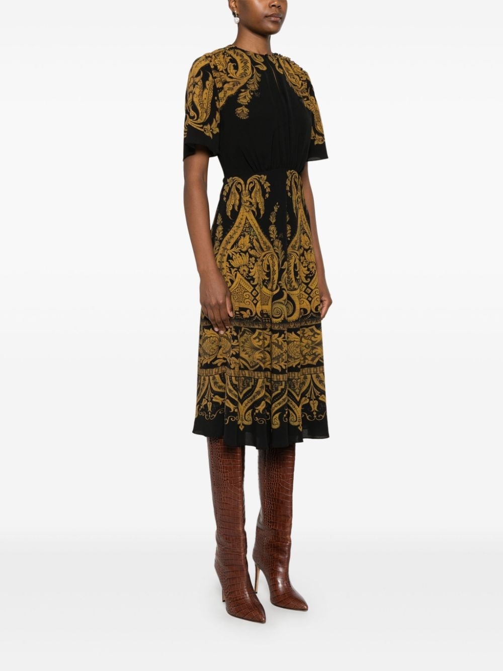 paisley-print midi dress - 3