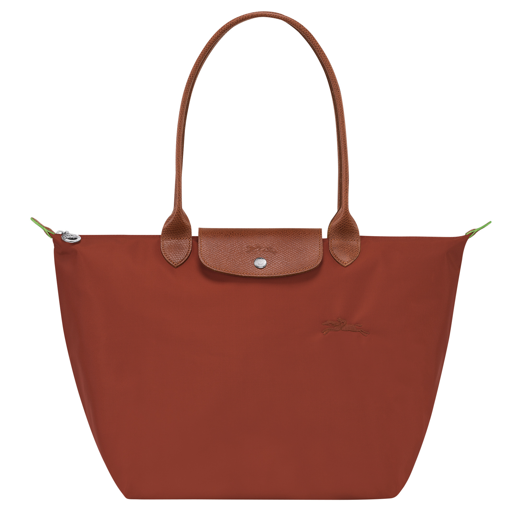 Le Pliage Green L Tote bag Chestnut - Recycled canvas - 1