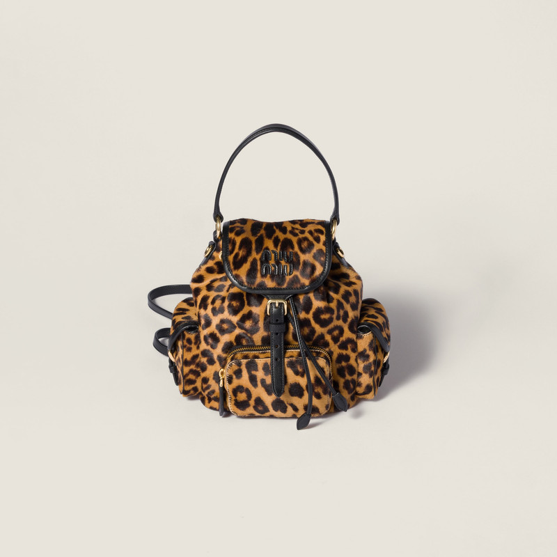 Printed leather backpack 1