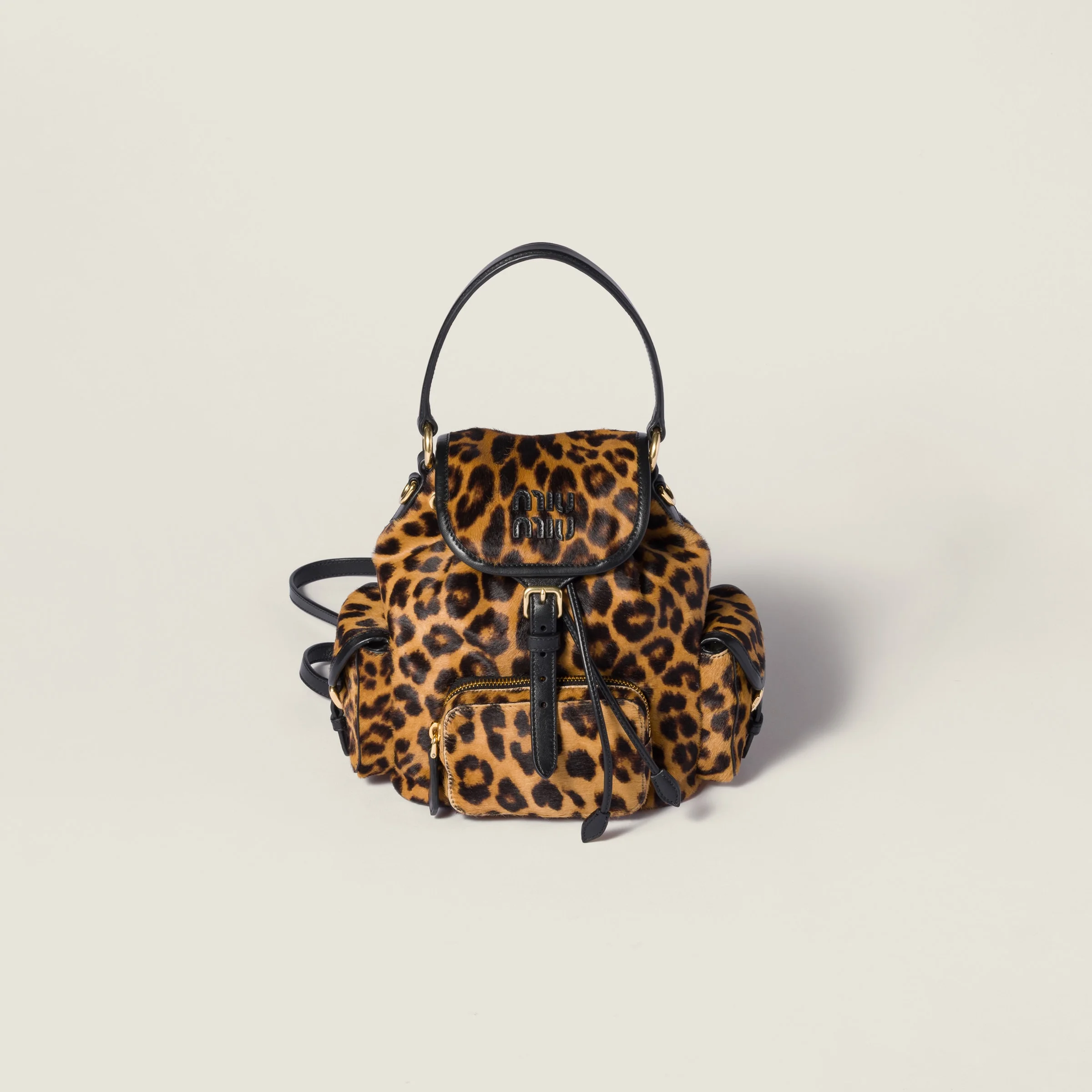 Printed leather backpack - 1