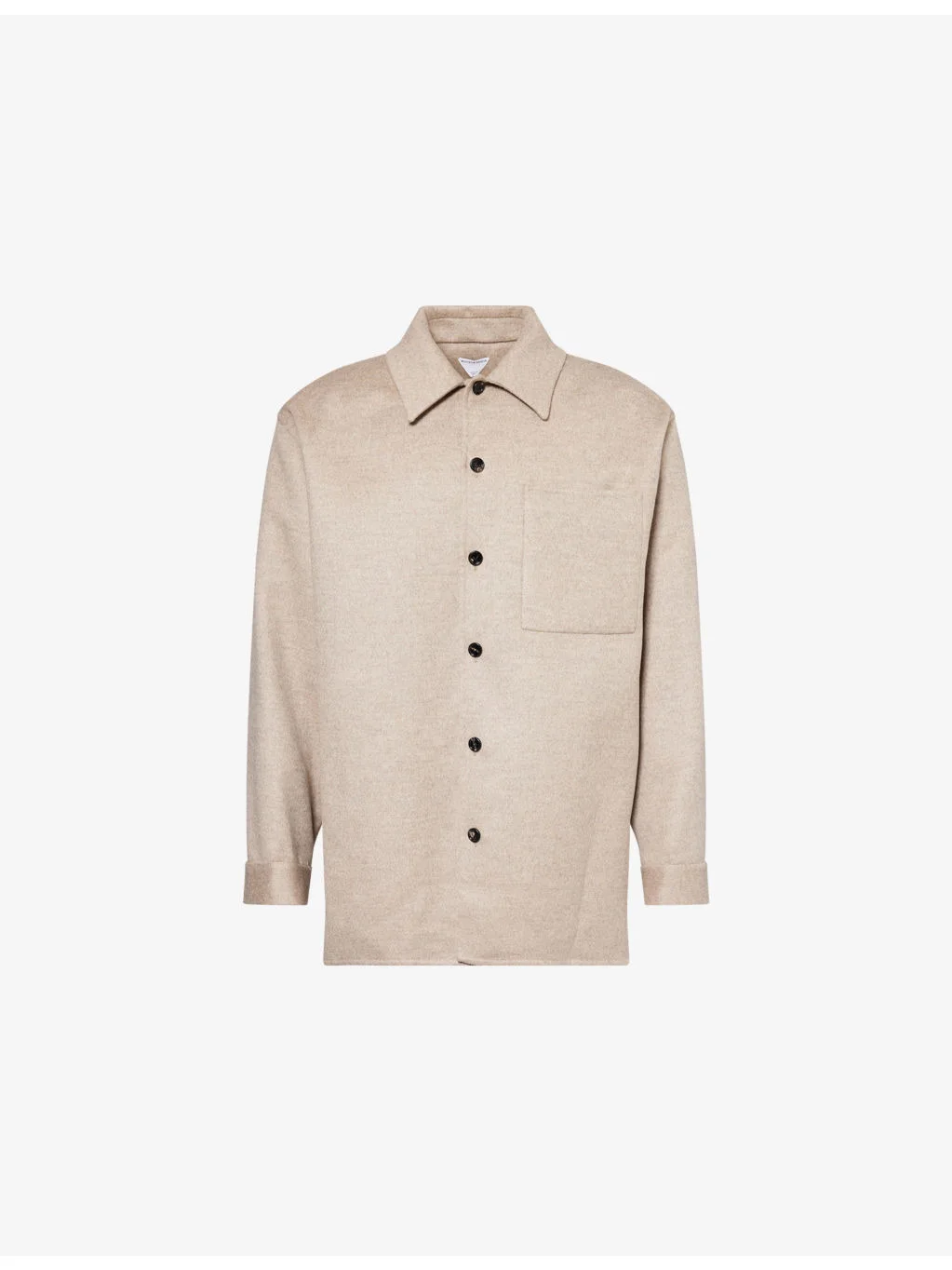 Notched-Collar Long-Sleeve Wool-Cashmere Blend Overshirt - 1