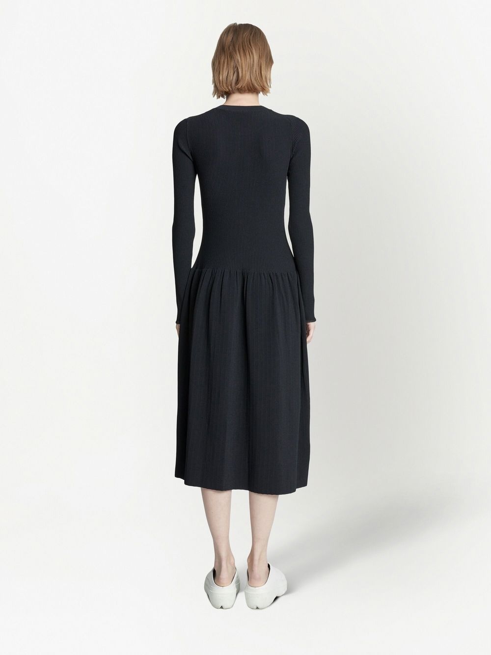 ribbed-knit button-front dress - 4