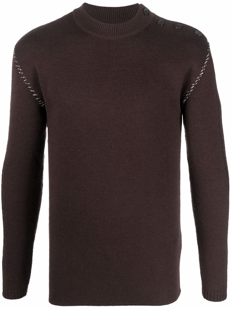 contrasting-stitch jumper 1