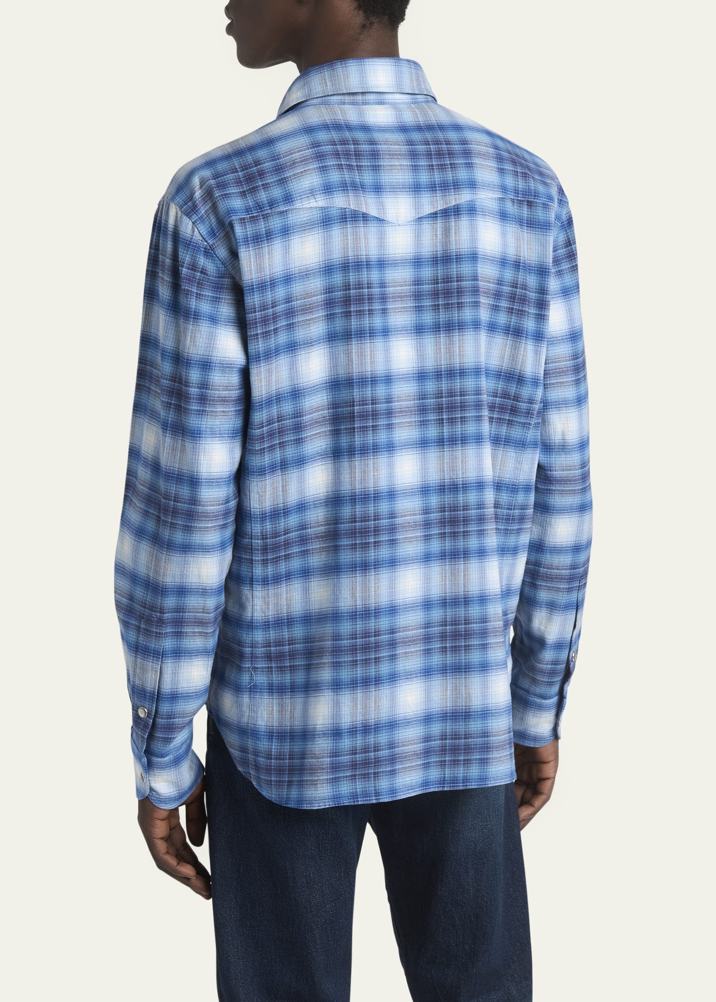 Men's Defused Check Slim Fit Western Shirt - 3