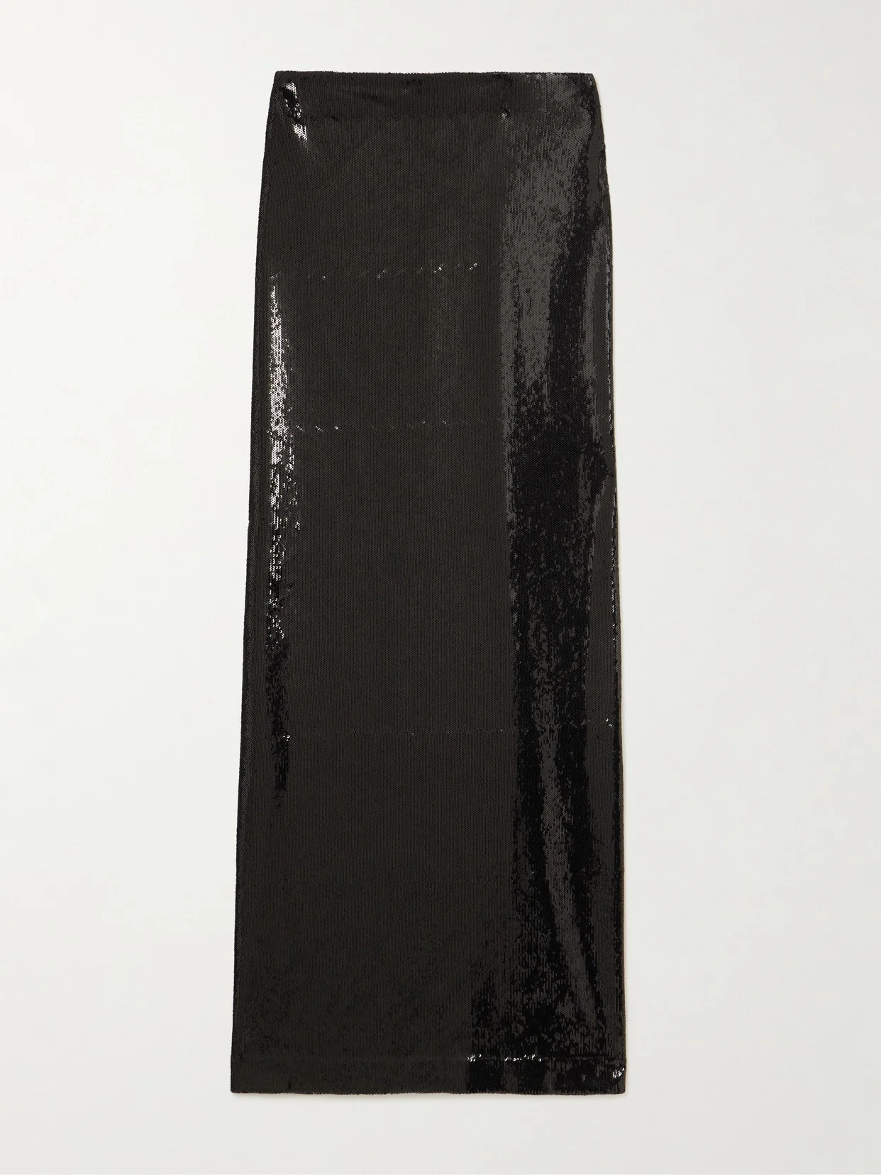 Sequined Satin Maxi Skirt - 1