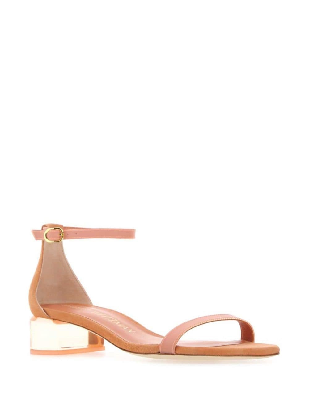 サンダル・ミュール STUART WEITZMAN Peach Suede Lucite Nudistcurve Sandals Stuart Weitzman 35mm Lucite NudistCurve sandals | REVERSIBLE