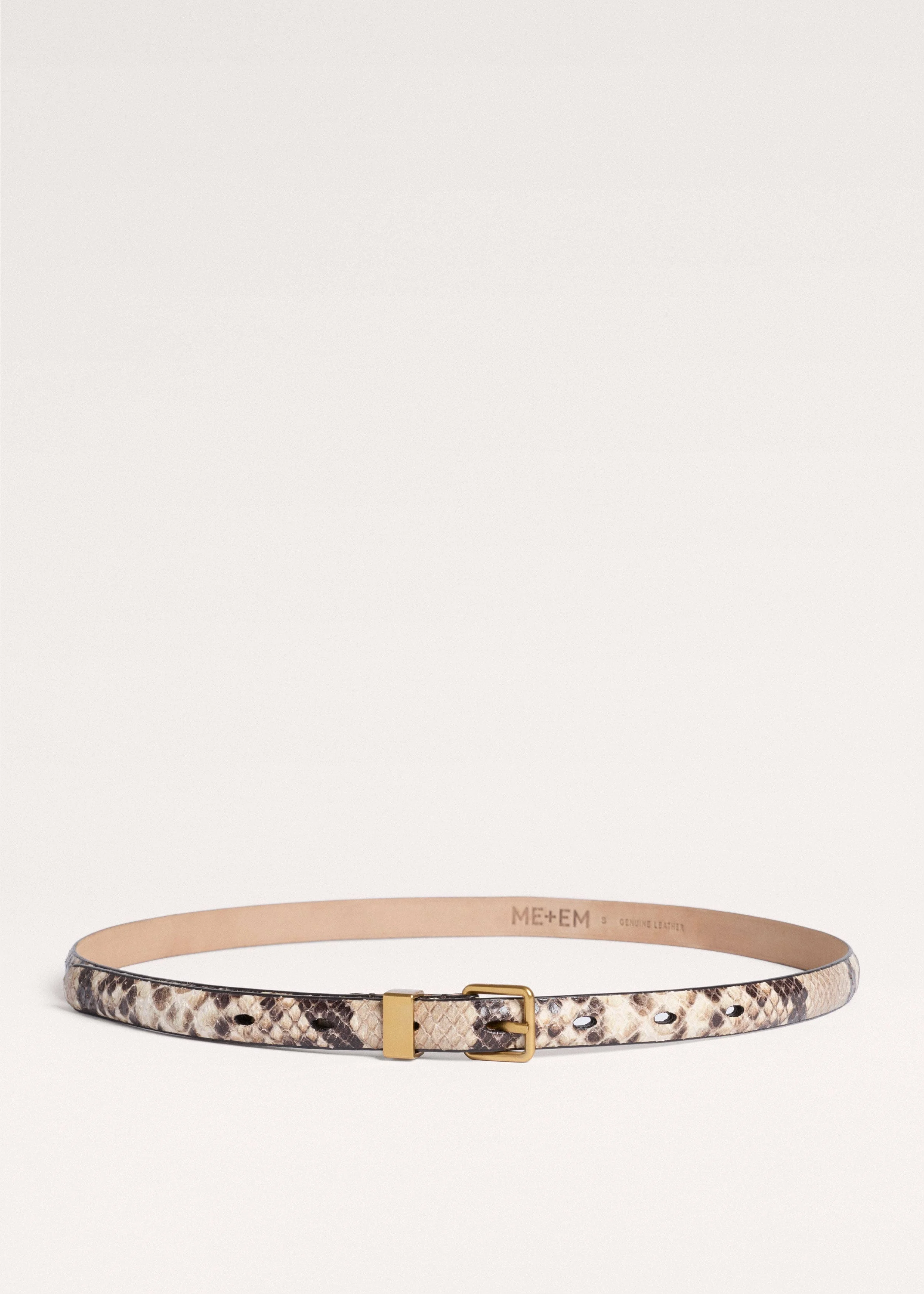 Snake-Print Skinny Belt - 1