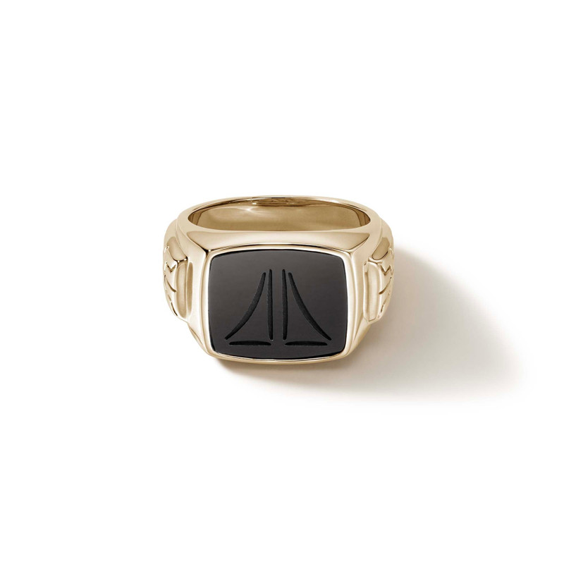Carved Signet Ring, Gold 1