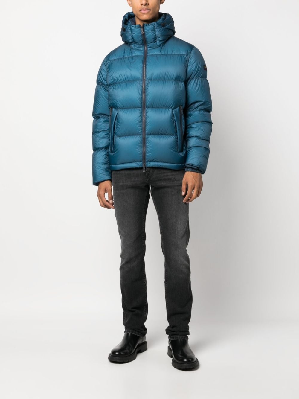 logo-patch padded-design jacket - 2