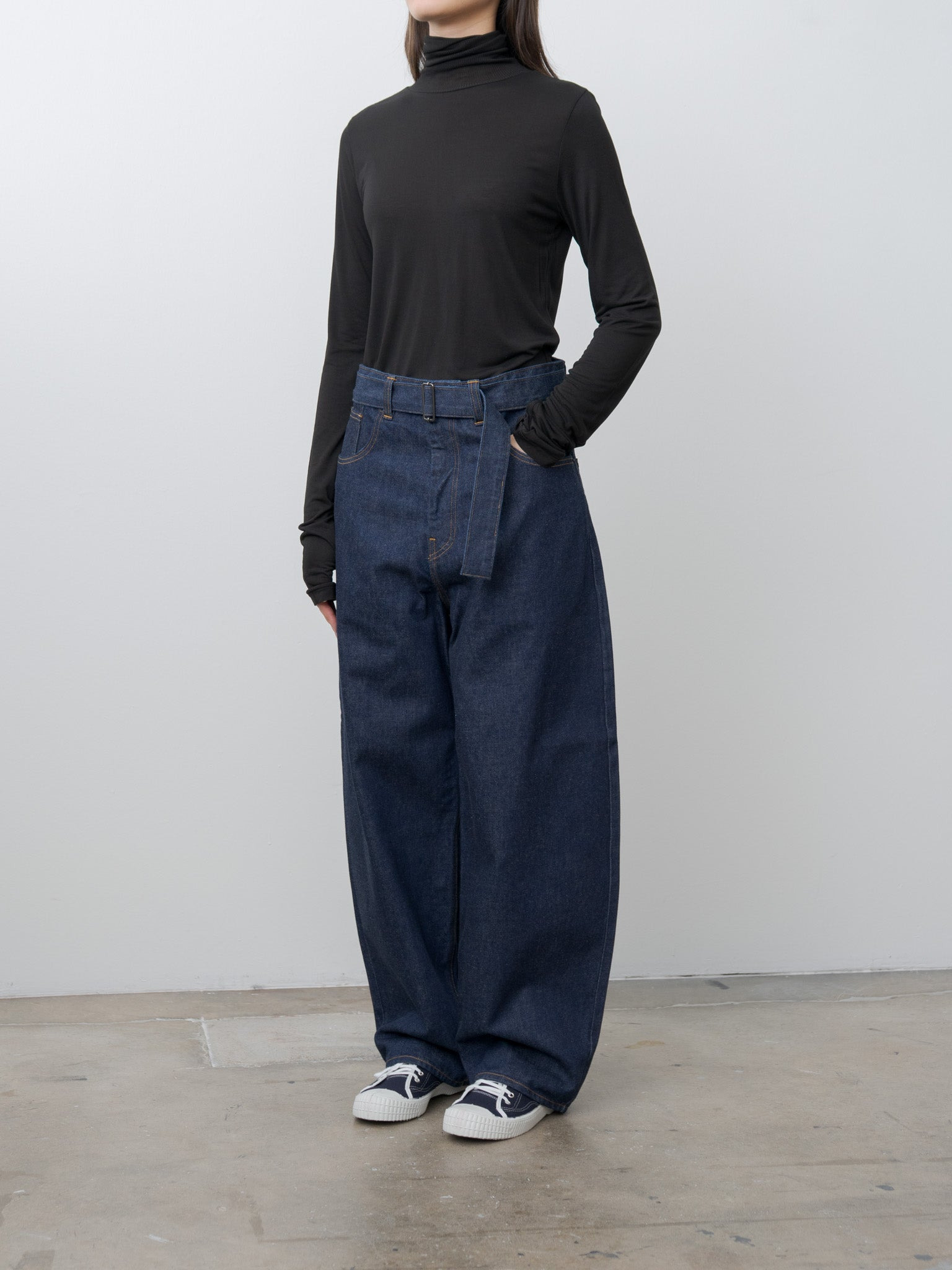 Modal Silk Jersey Turtleneck - Black - 4