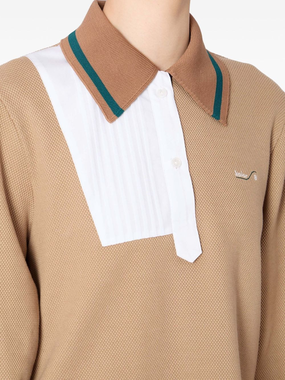 pleated-panel waffle top - 3