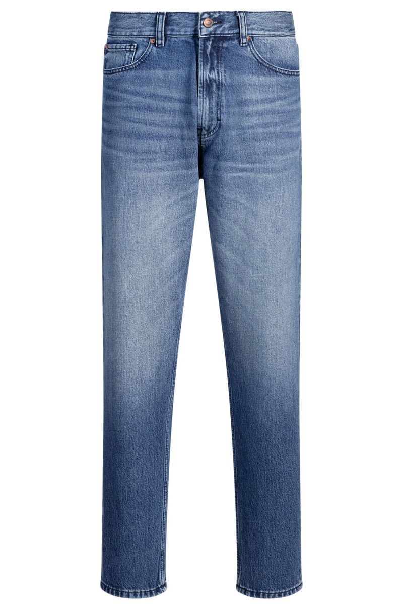 TAPERED-FIT JEANS IN BLUE VINTAGE-WASH DENIM 1