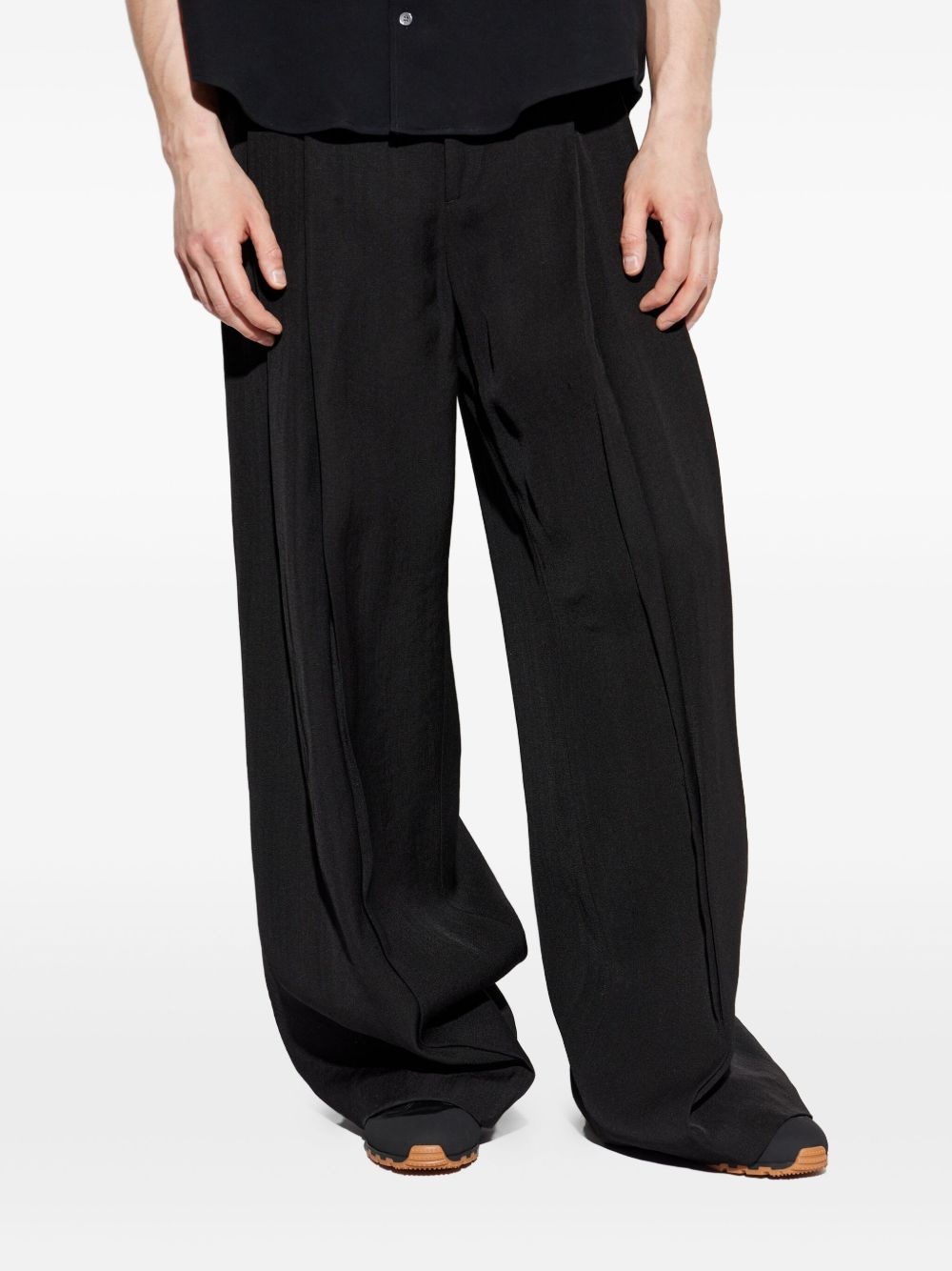 pleated wide-leg trousers - 3
