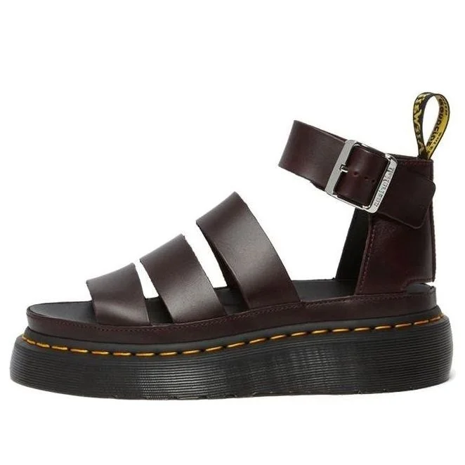 (WMNS) Dr. Martens Clarissa II Atlas Quad Leather Platform Sandals 'Oxblood' 26684601 - 1
