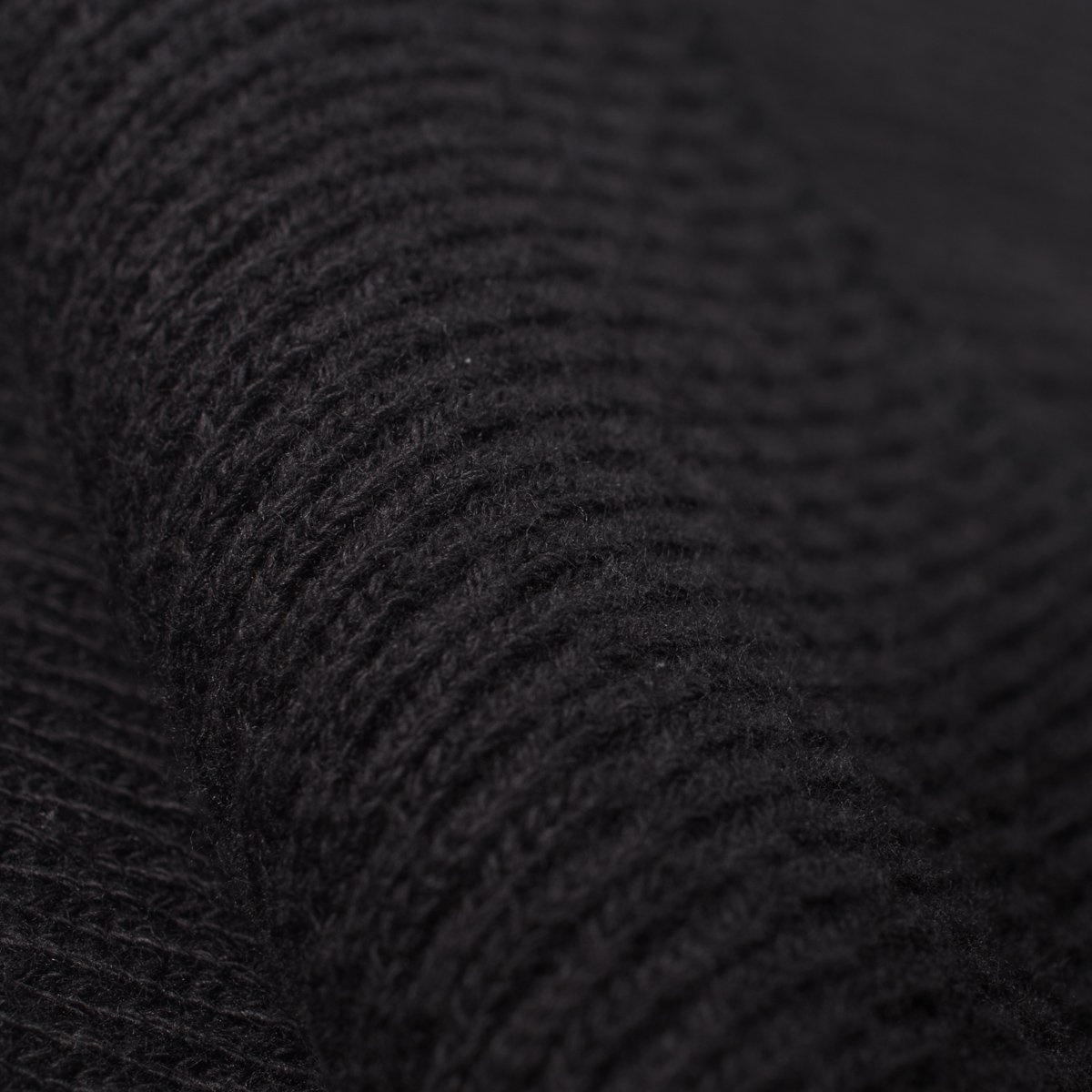 IHTL-1700-BLK Cotton Knit Crew Neck Long Sleeved Thermal Sweater - Black - 8