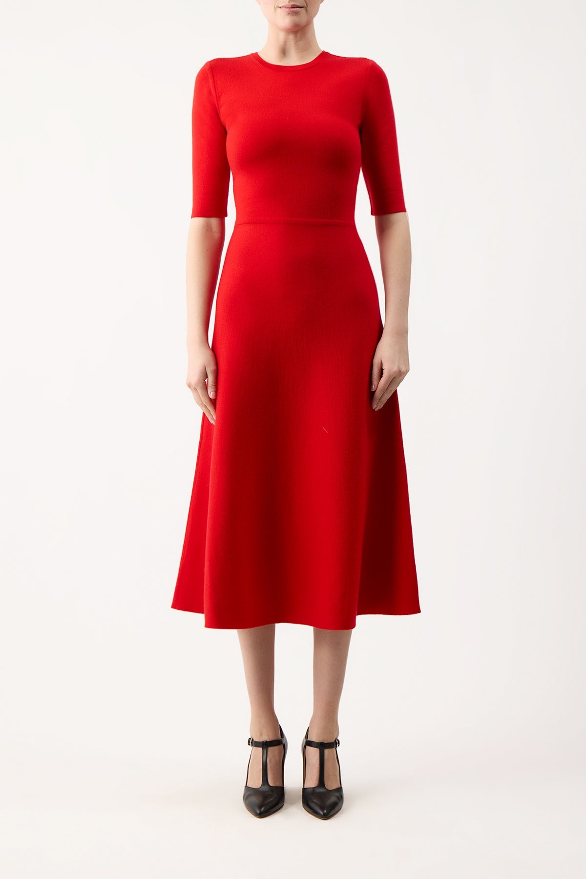 Seymore Knit Dress in Red Cashmere Wool with Silk - 2