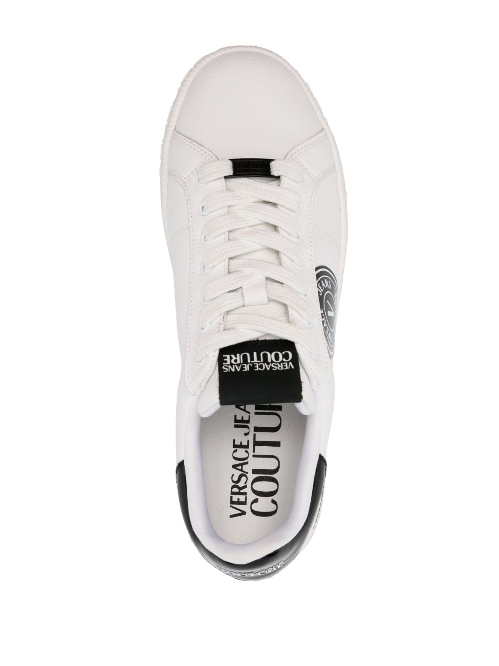 logo-patch leather low-top sneakers - 4