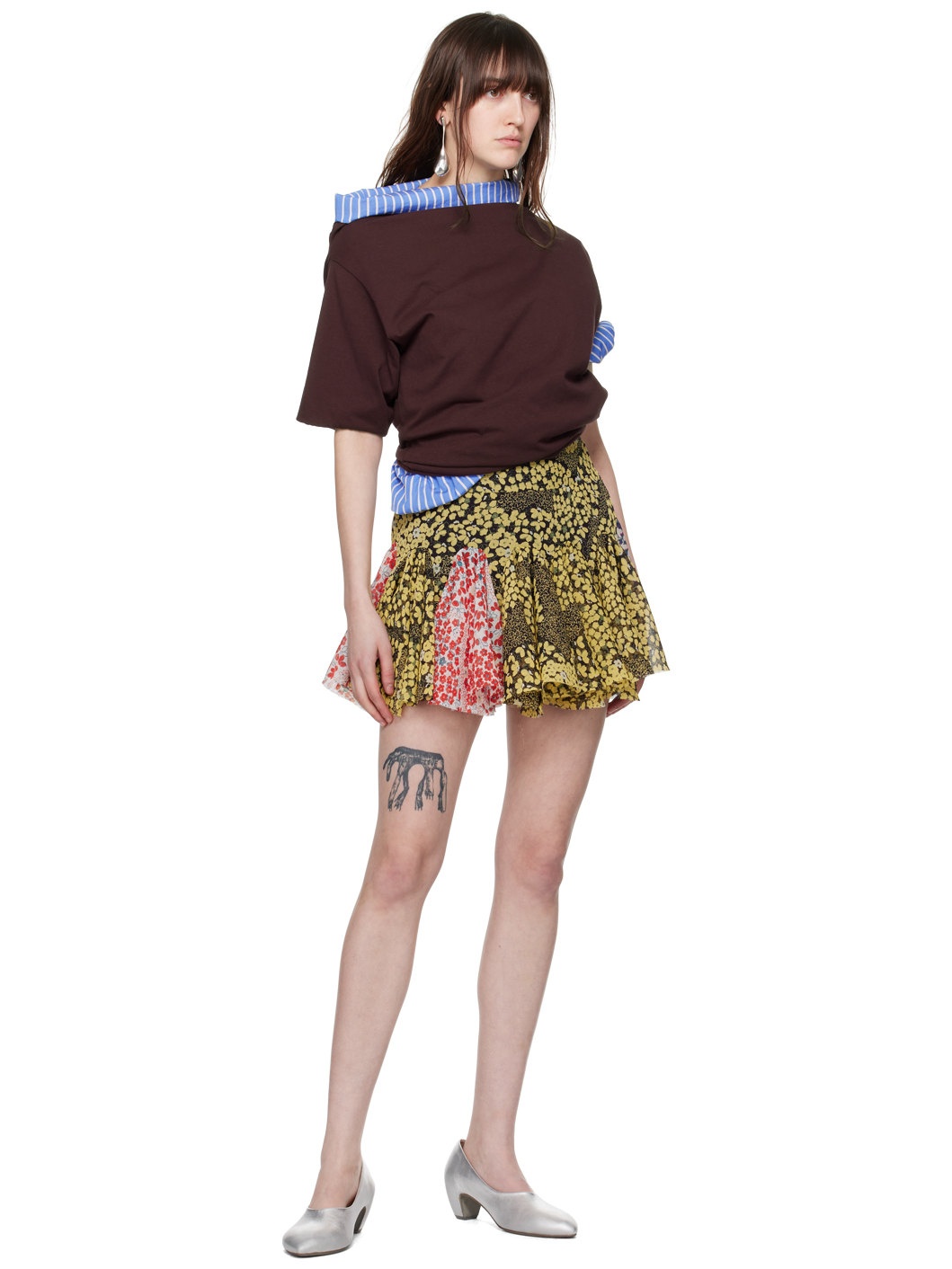 Multicolor Godet Miniskirt - 4