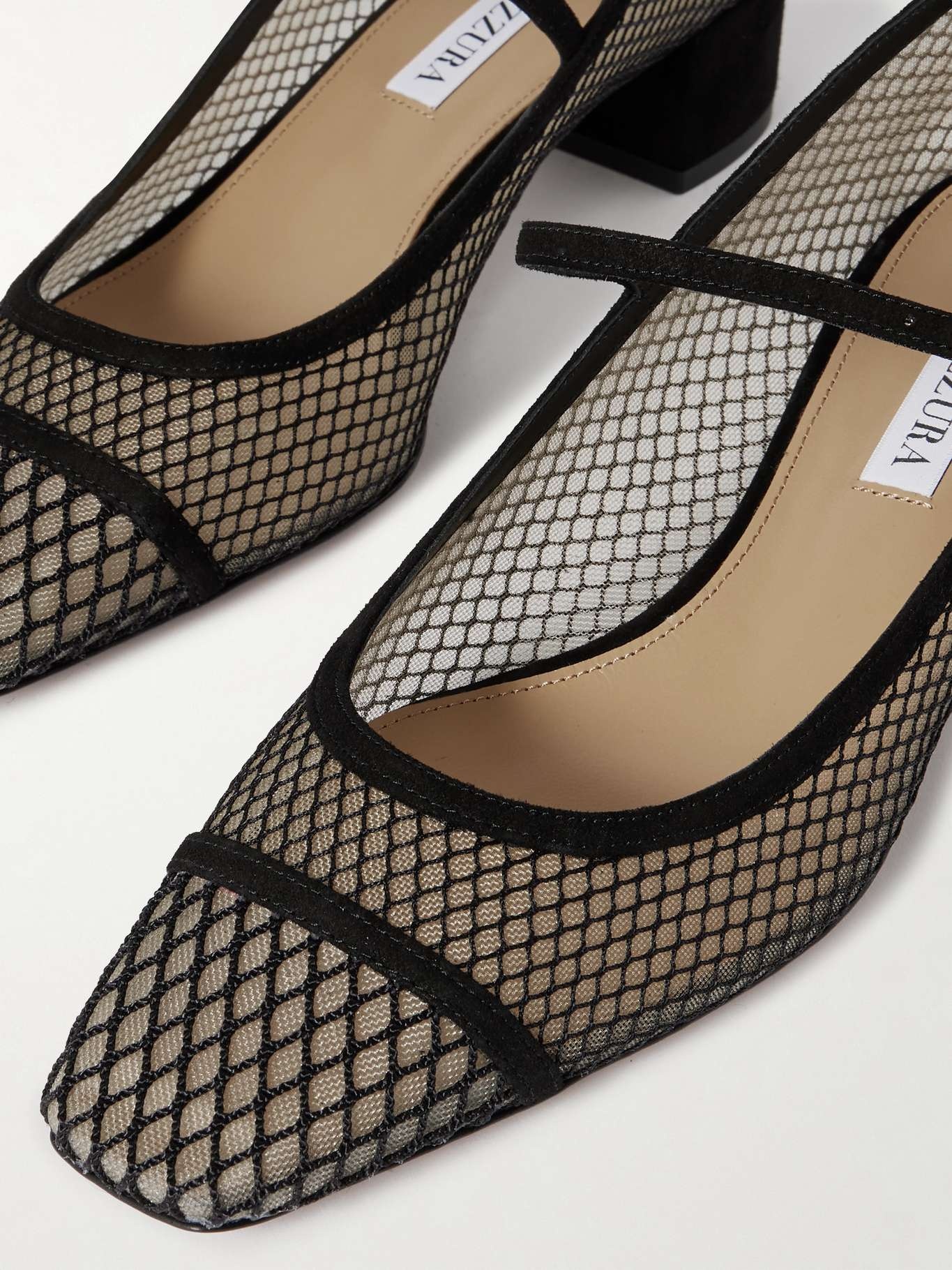 Mayor suede-trimmed mesh pumps - 4