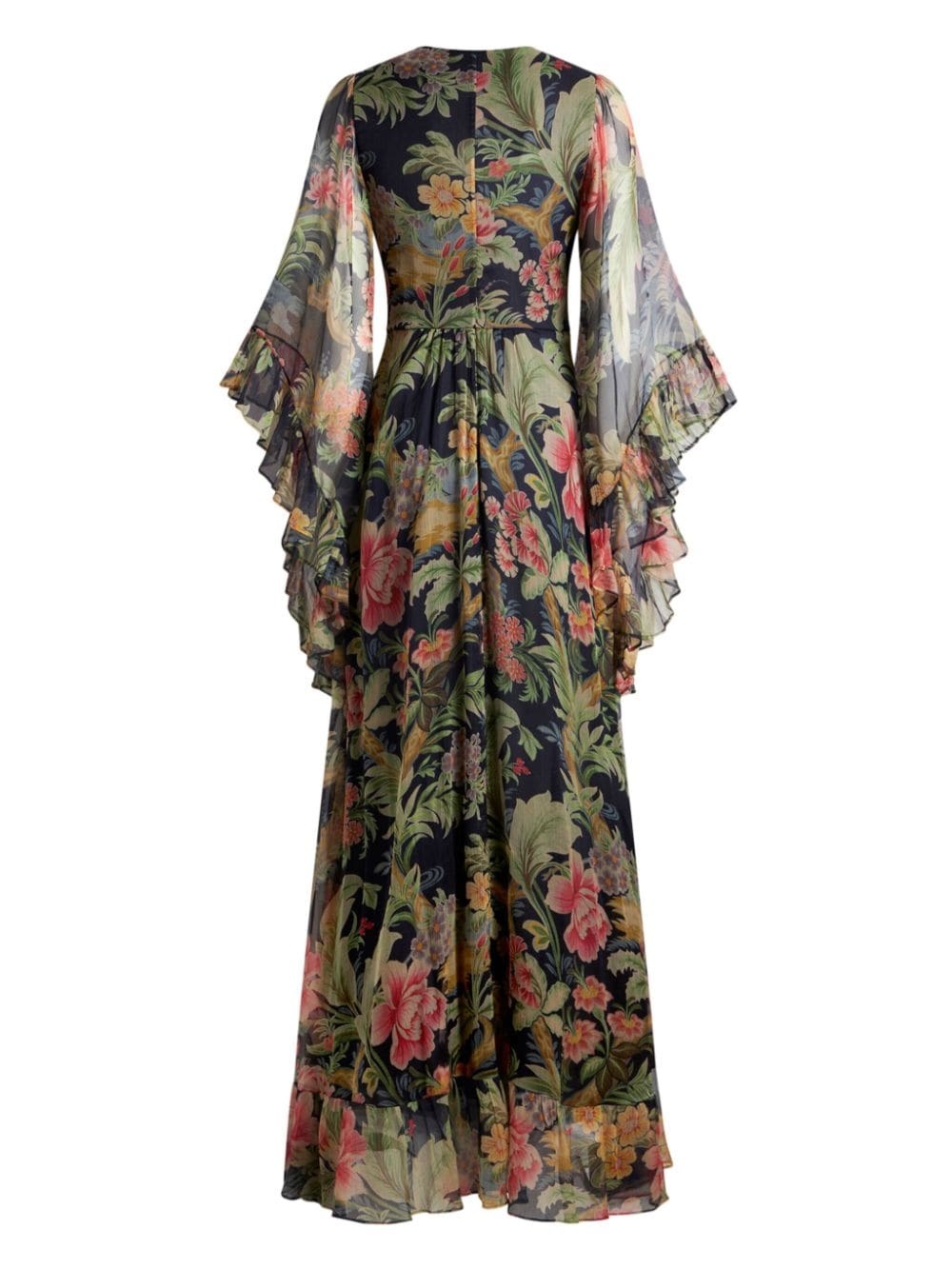 floral-print silk maxi dress - 6