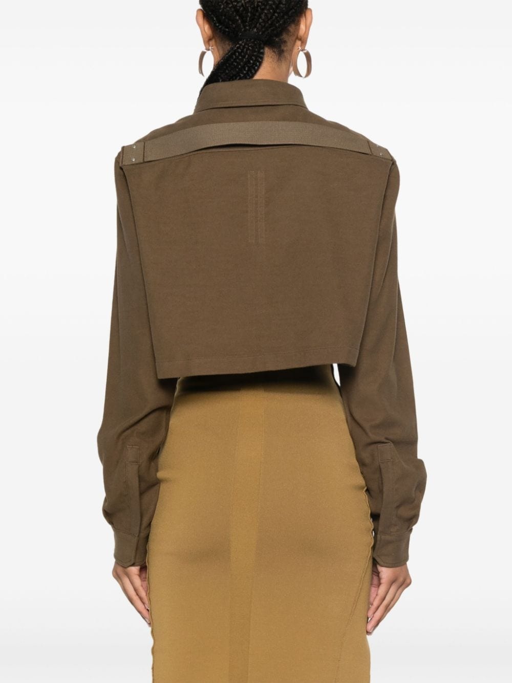 (正規店出品)RICK OWENS WOMEN RP02D3245 FL CROPPED OUTERSHIRT Buy Rick Owens Cropped Outershirt 'Black' - RP02D3245 FL 09