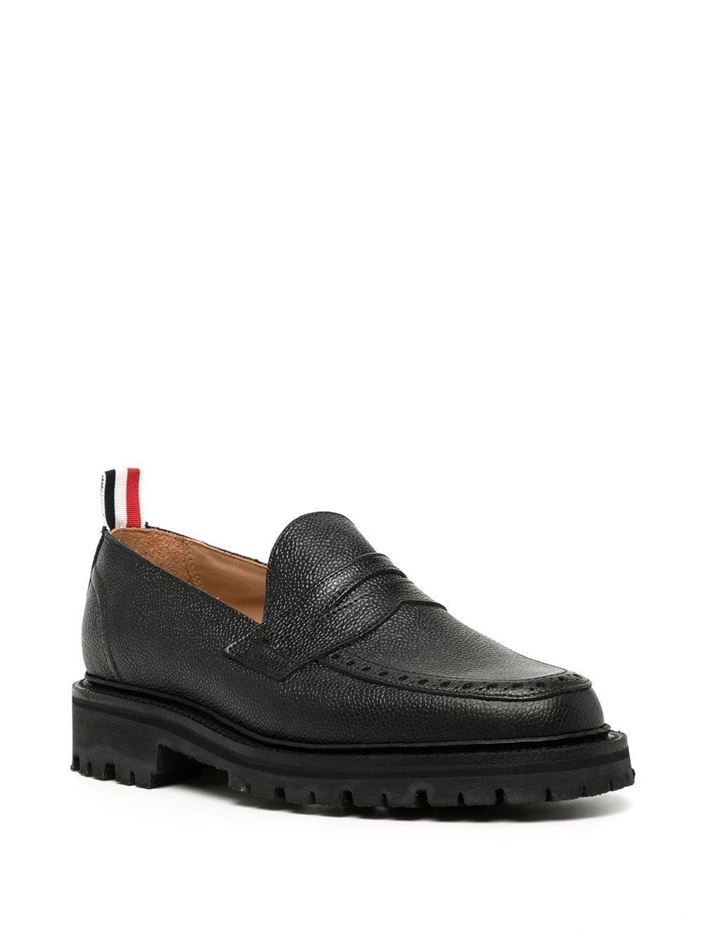 grosgrain-loop round-toe loafers - 2