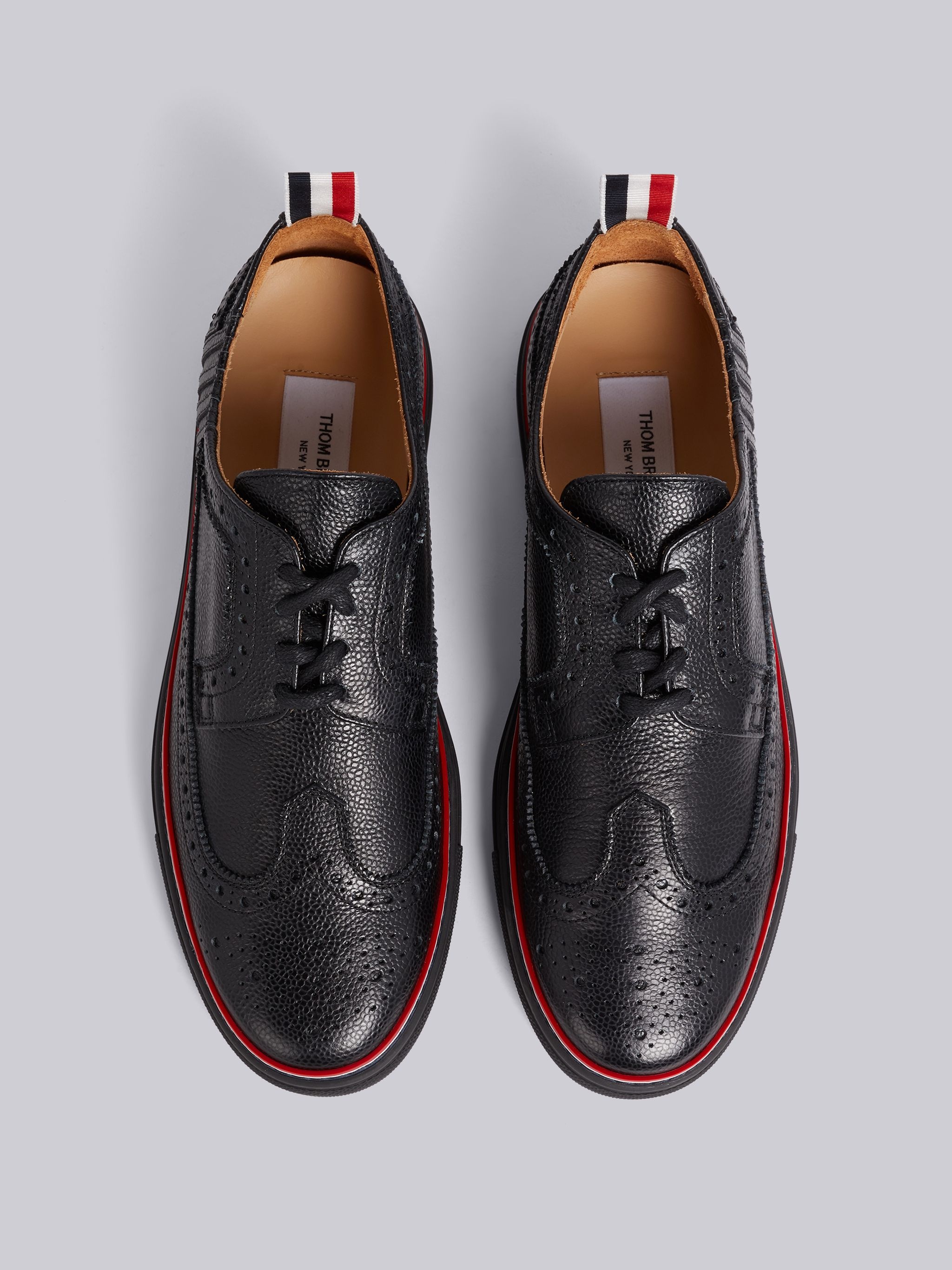 Black Pebbled Brogue Sneaker - 4