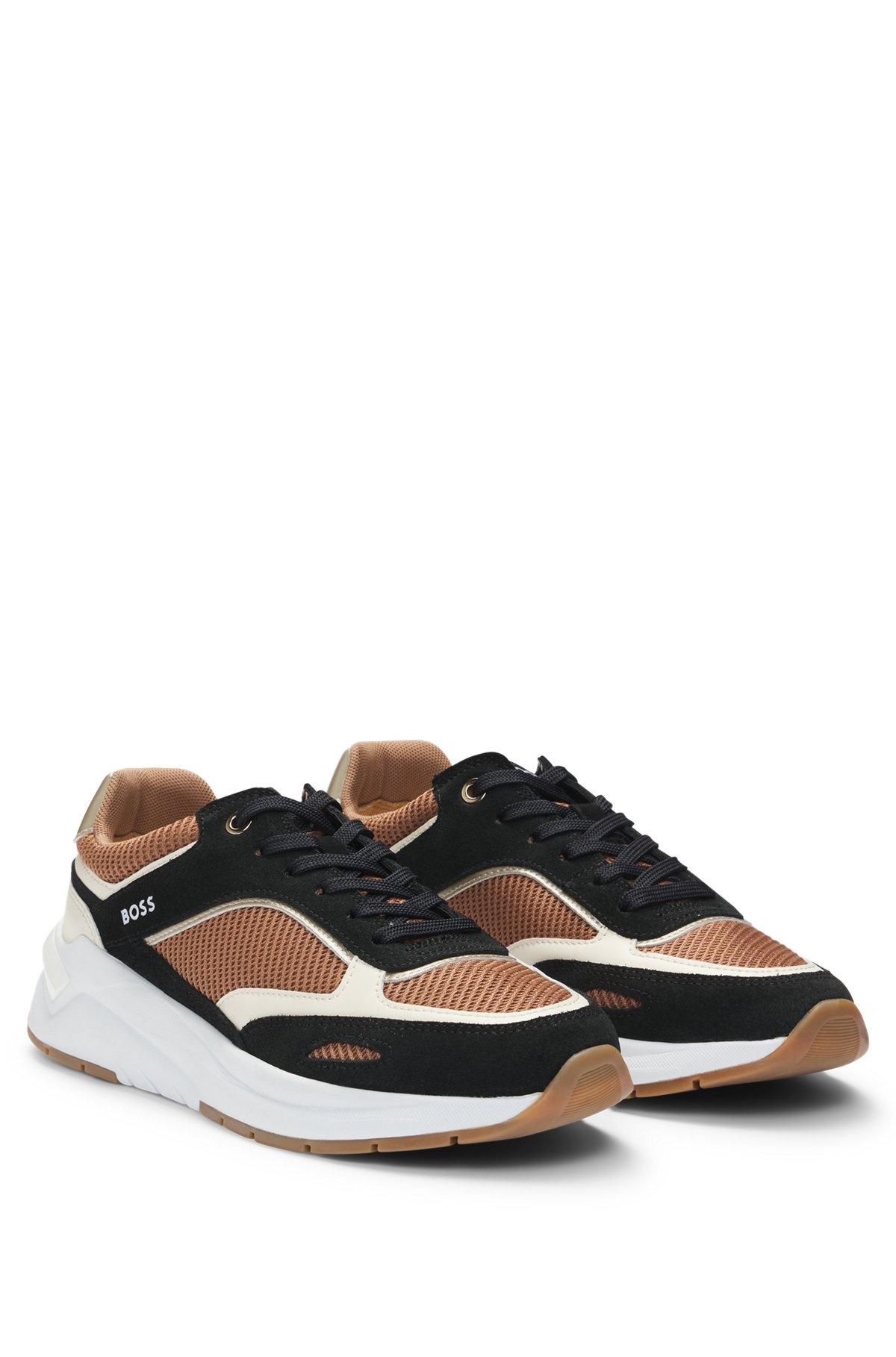 MIXED-MATERIAL TRAINERS WITH SUEDE AND MESH - 2