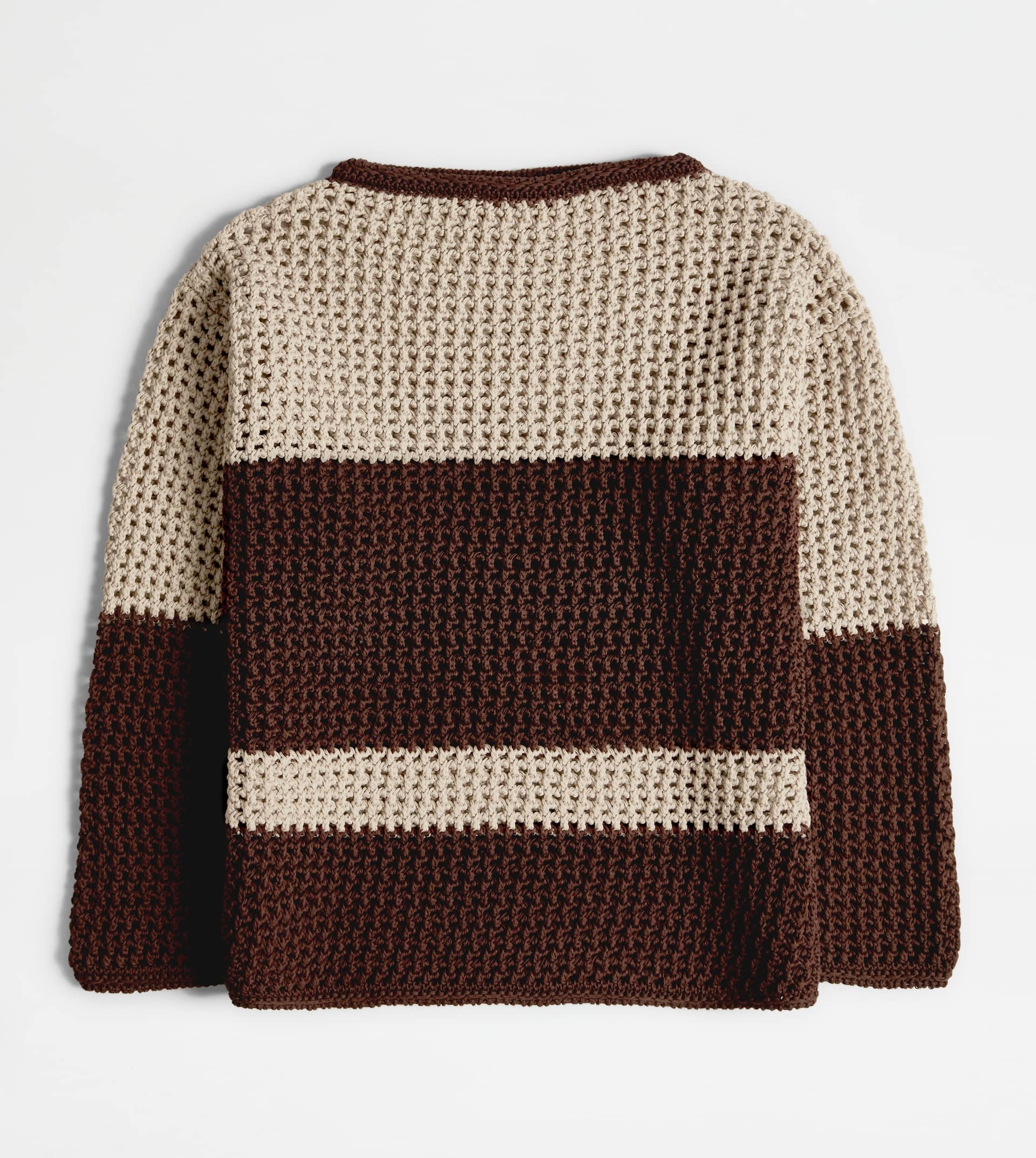 PULLOVER IN COTTON - BEIGE, BROWN - 1