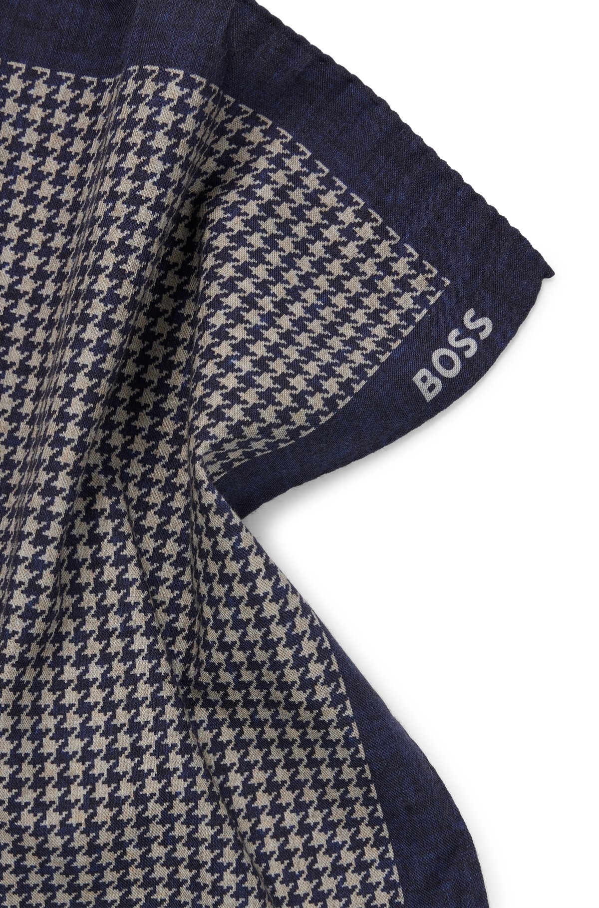 PRINTED POCKET SQUARE IN COTTON AND WOOL - 4