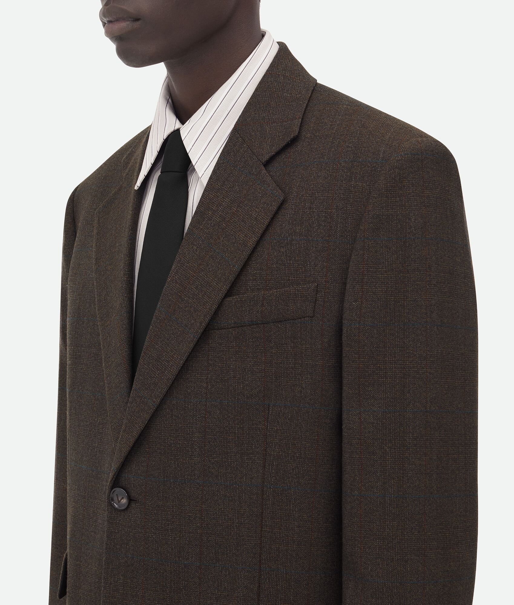 Bottega Veneta Prince Of Wales Wool Jacket | REVERSIBLE
