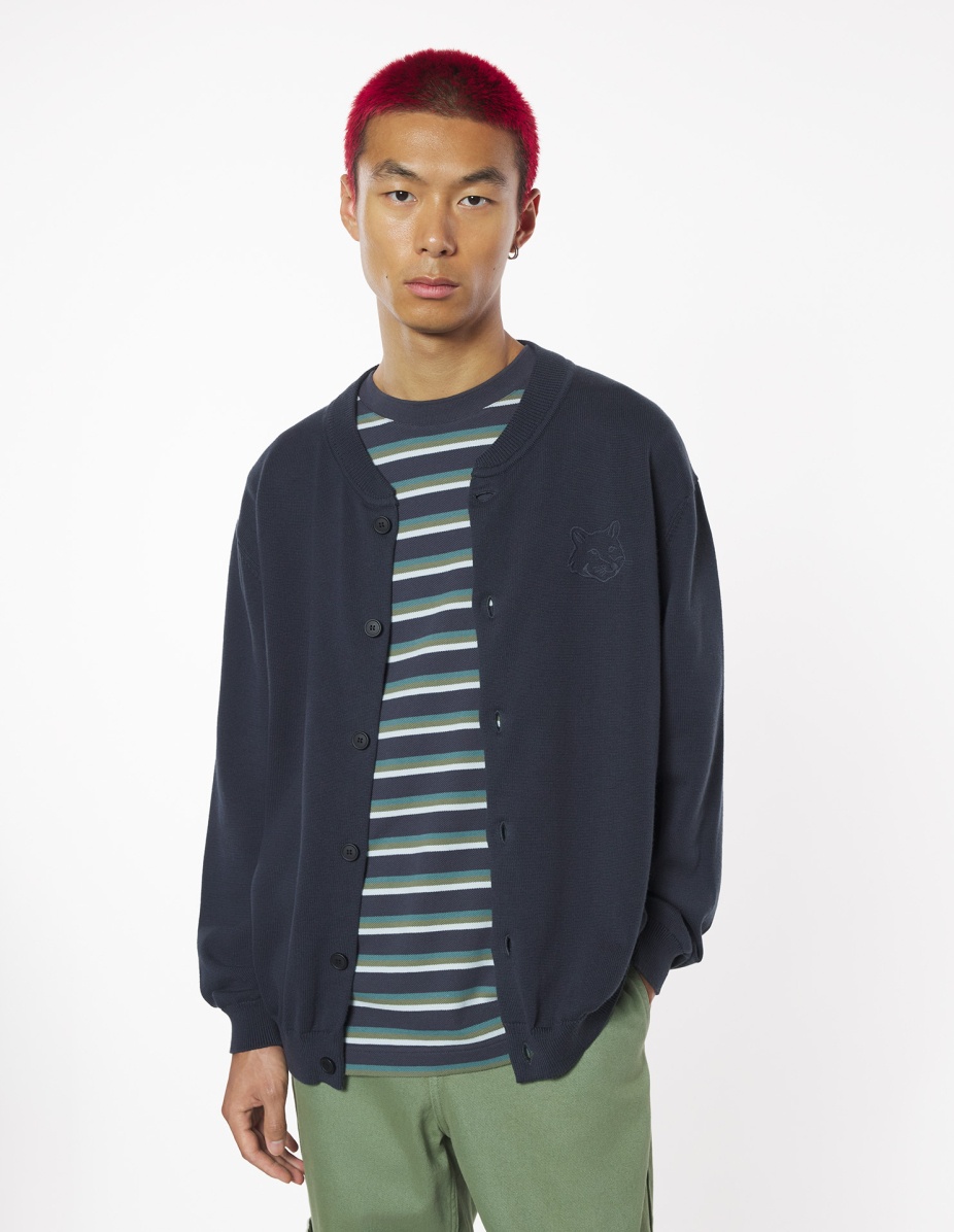 BOLD FOX HEAD EMBROIDERED KNITTED BLOUSON - 3