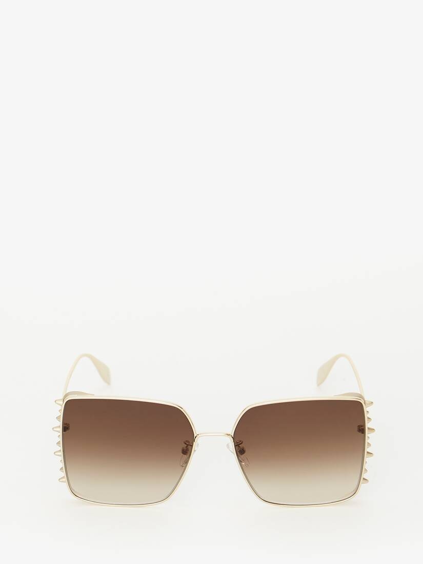 Punk Stud Square Sunglasses in Gold - 1