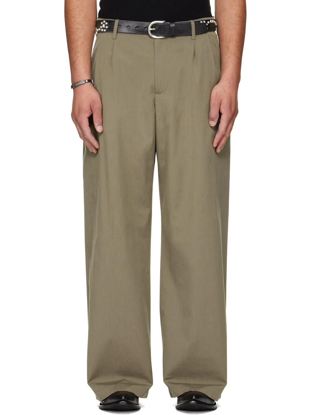 Khaki Bridge Chino Trousers - 1
