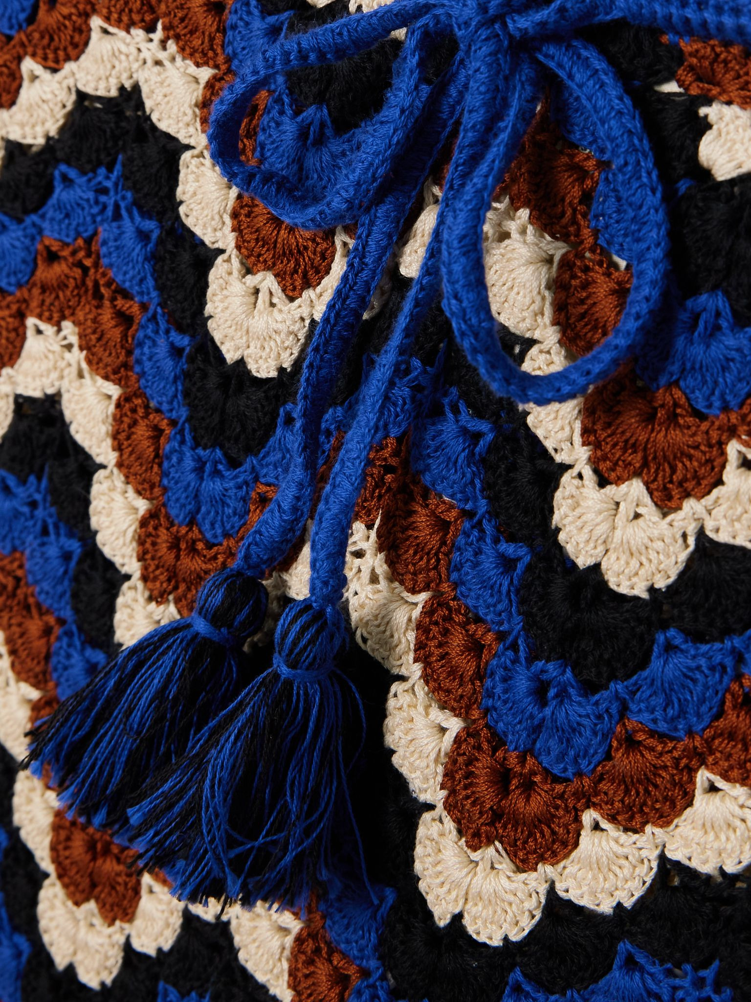 Safi crocheted organic cotton midi skirt Blue - 4