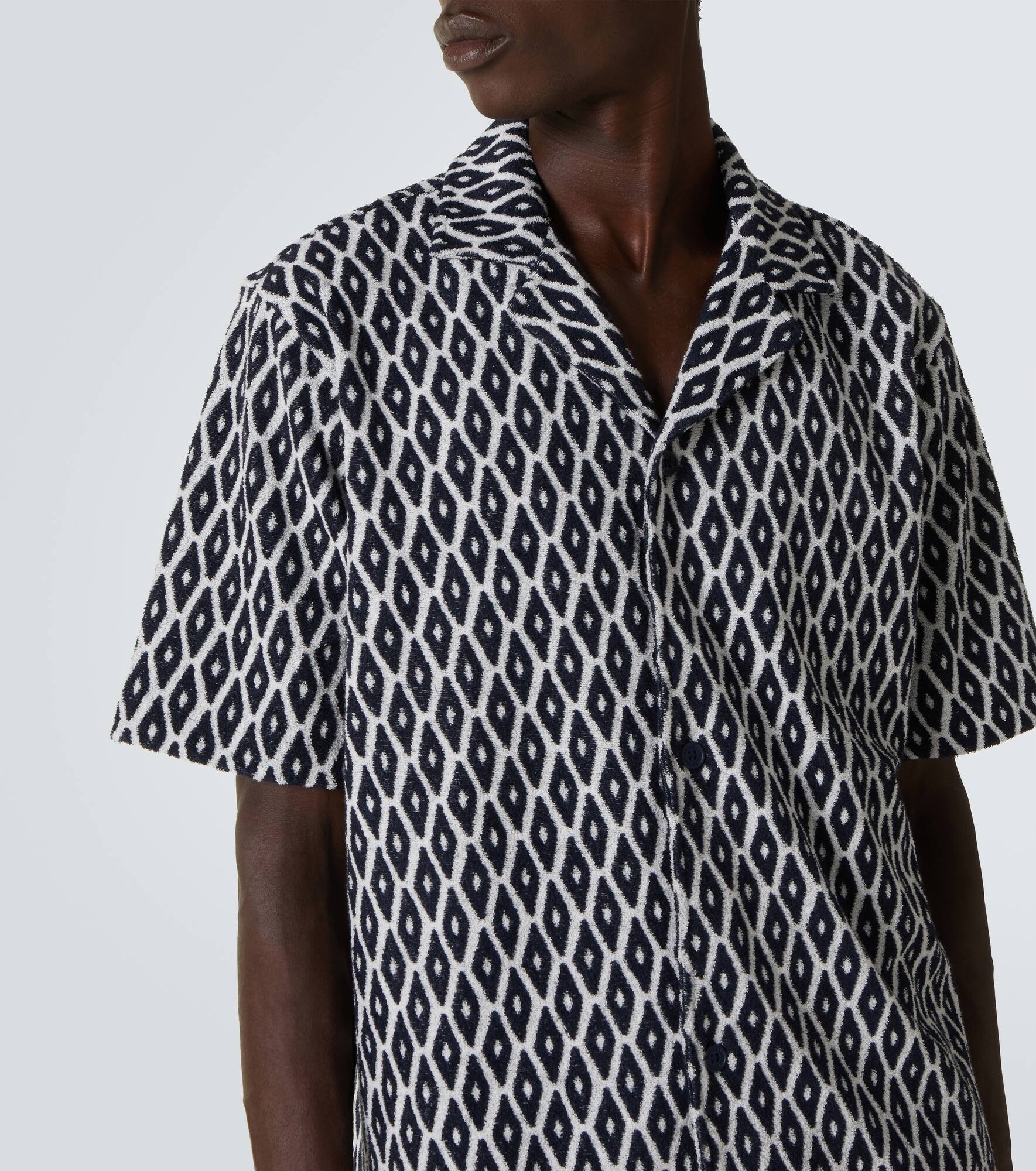 Printed cotton-blend terry shirt - 5