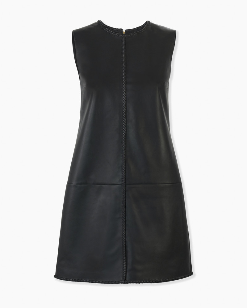 Sleeveless Leather Mini Dress 1