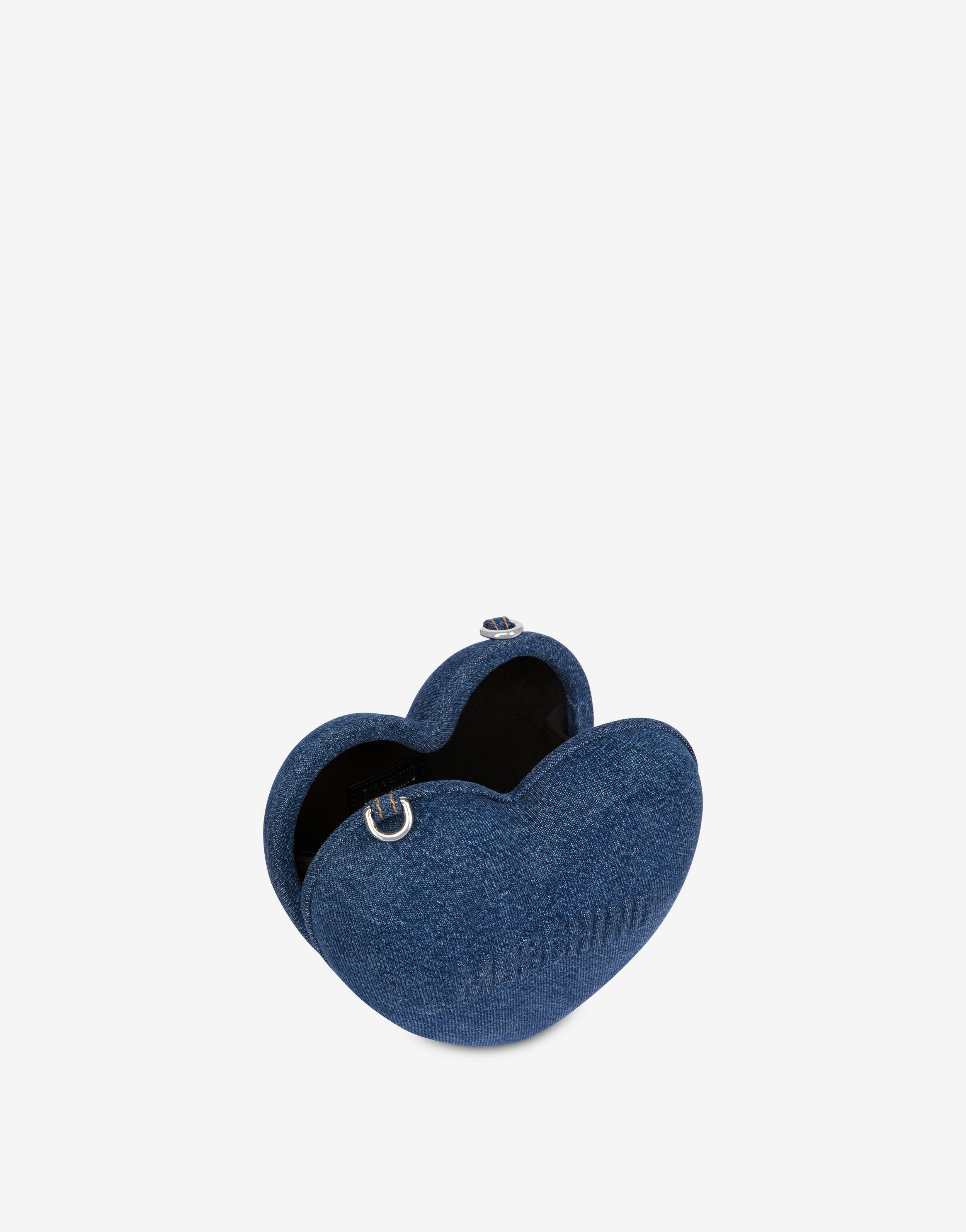 DENIM MOSCHINO HEARTBEAT BAG WITH LOGO - 3