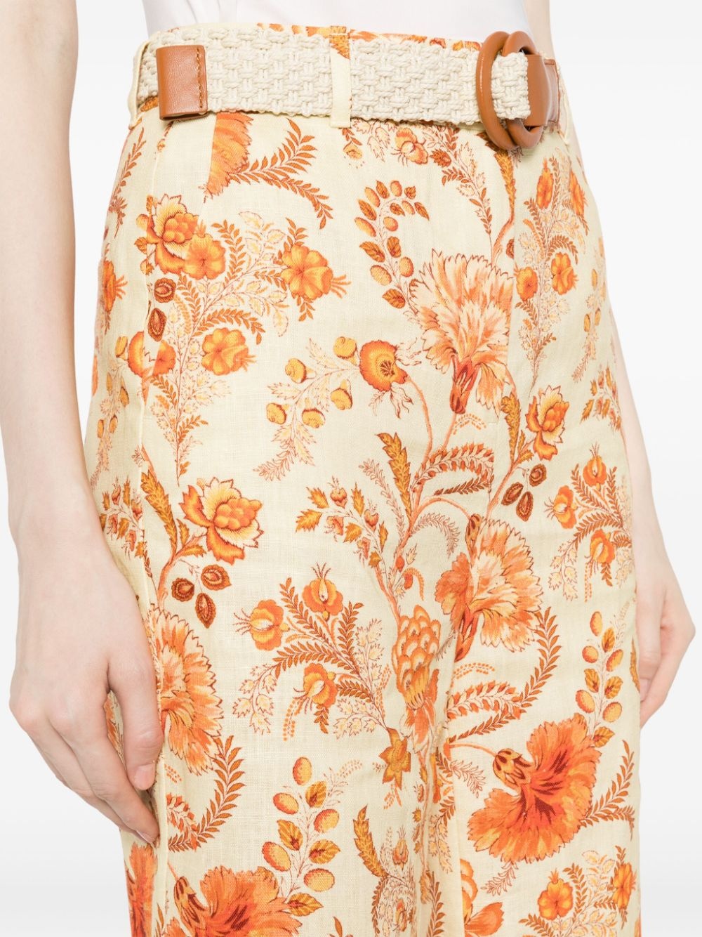 Junie floral-print linen trousers - 5