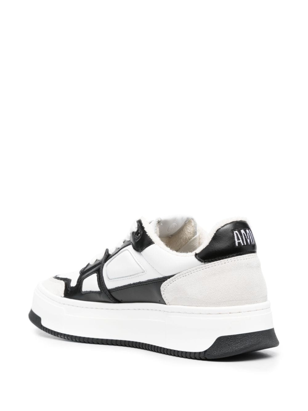 two-tone leather sneakers - 3