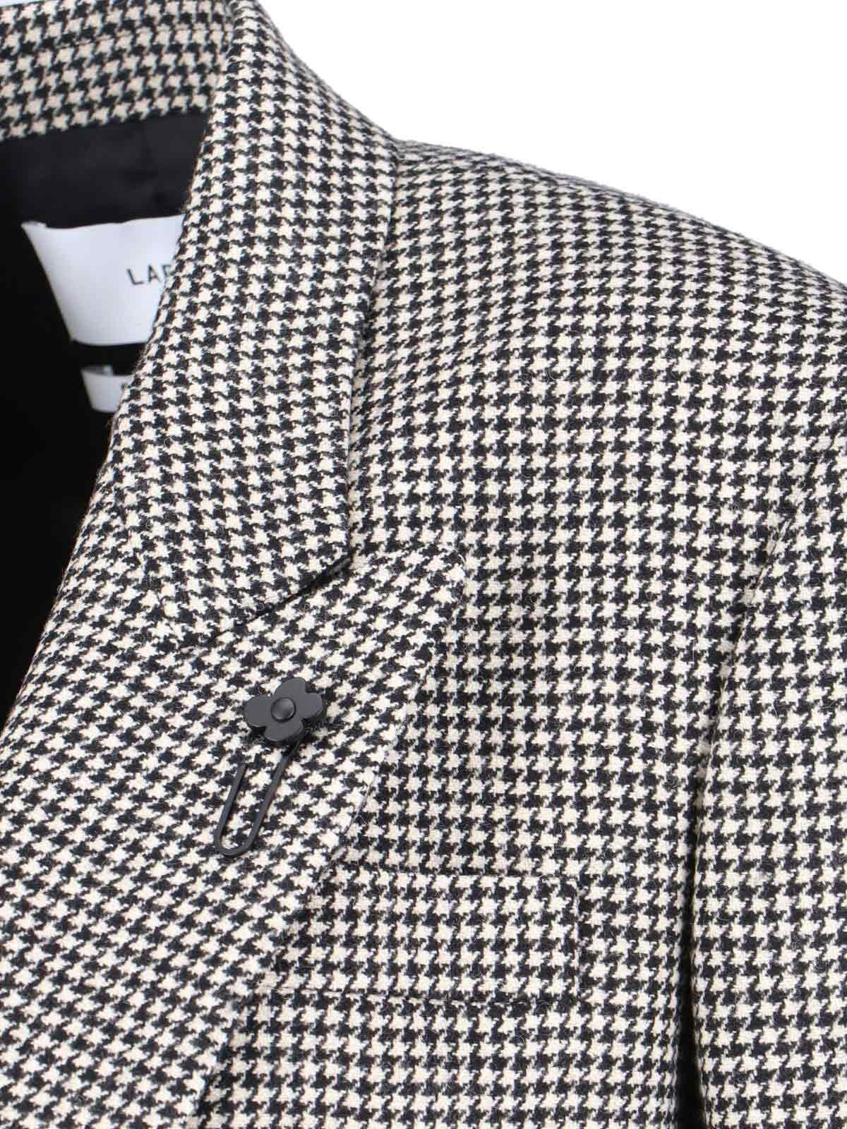 DOUBLE-BREASTED WOOL BLEND BLAZER - 4