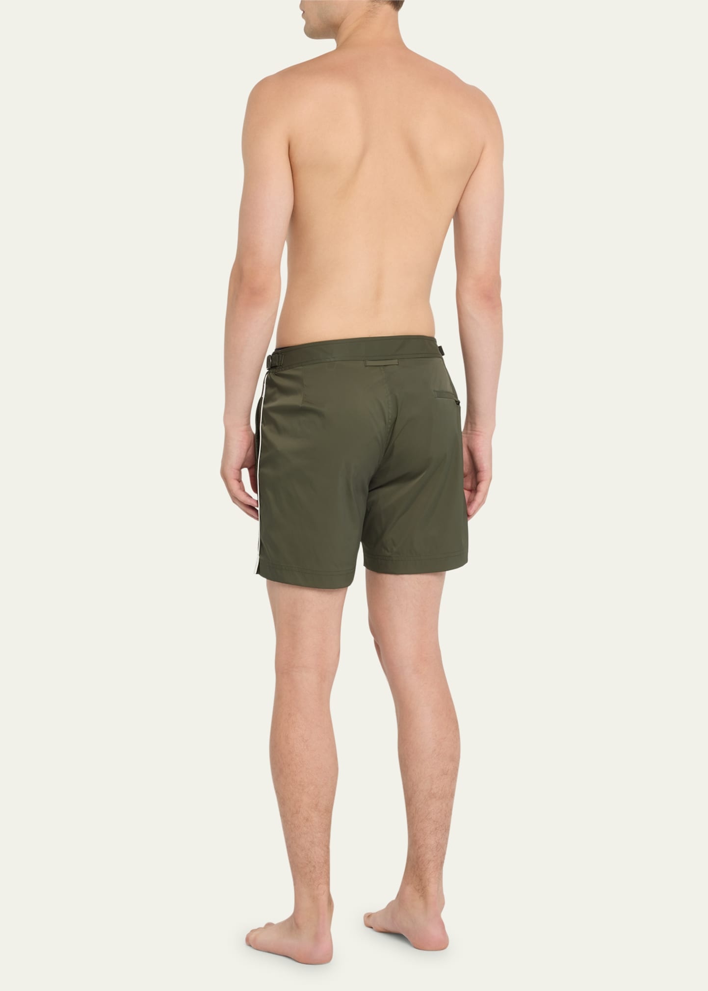 Men's Bulldog Piped Nylon Swim Shorts - 3