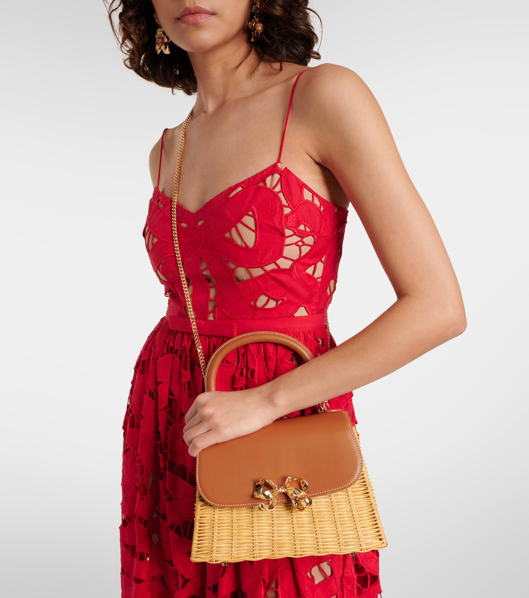 Bow Mini rattan tote bag - 6