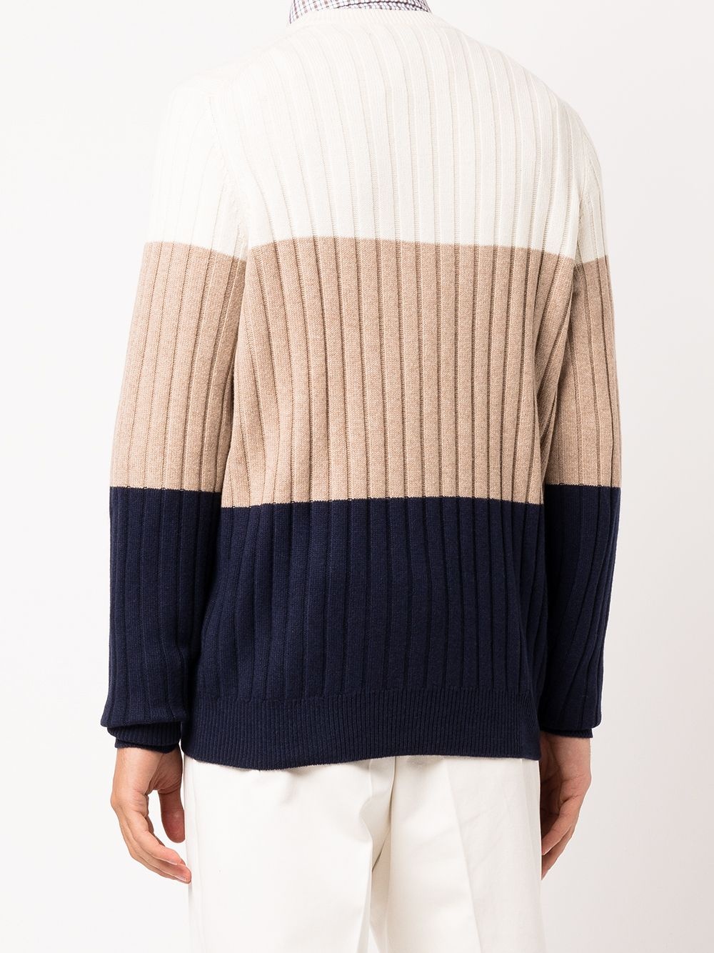 colourblock ribbed-knit cashmere jumper - 4