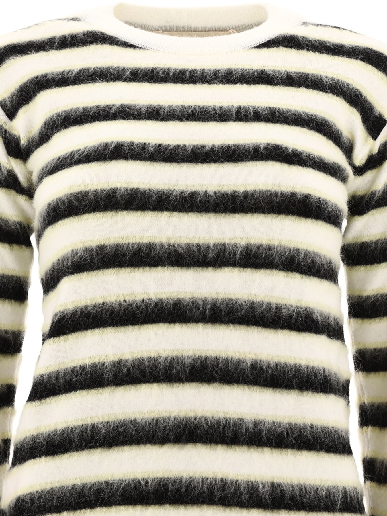 Striped Mohair Sweater Knitwear White - 3