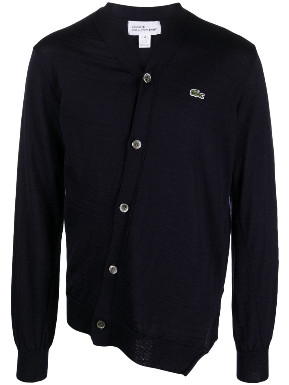 x Lacoste asymmetric wool cardigan - 1